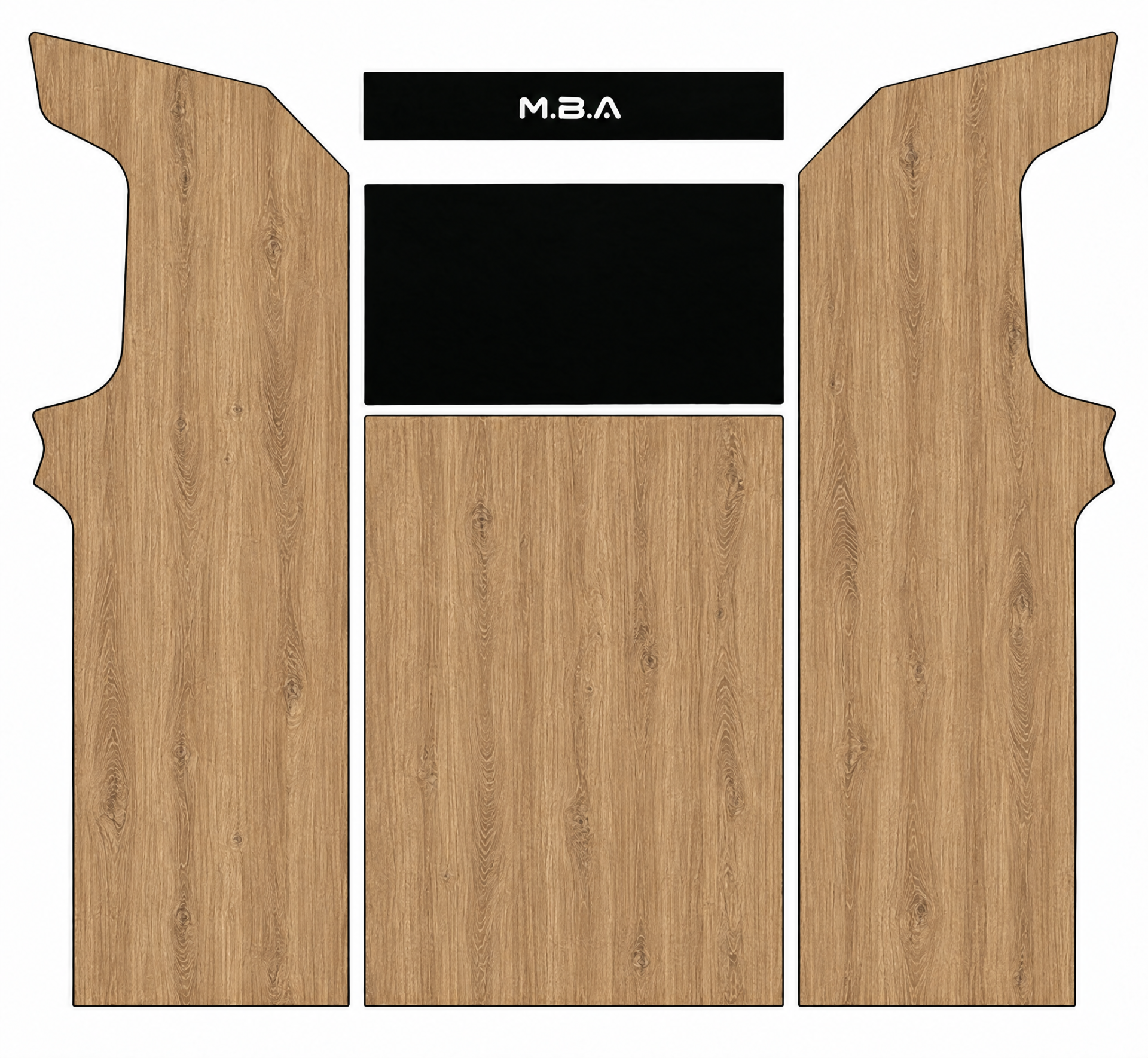 Borne arcade maquette 2D texture chene clair vertical
