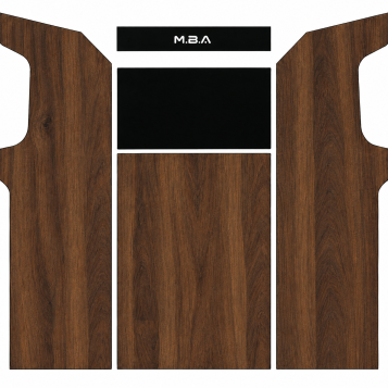 Maquette 2D borne arcade texture bois fonce