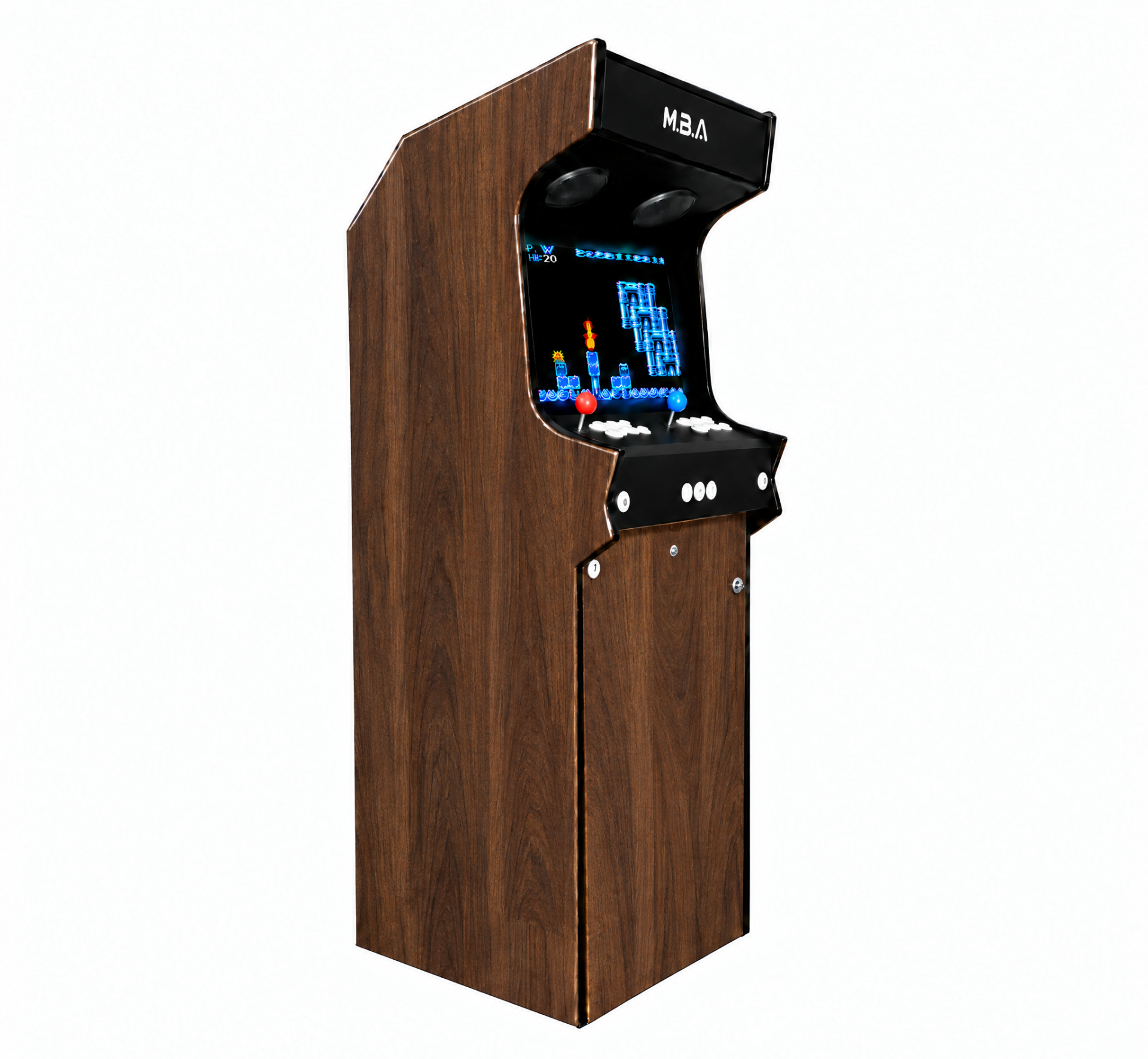 Vue cote borne arcade texture bois fonce 1